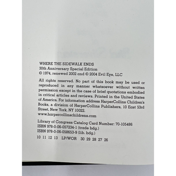 Where The Sidewalk Ends by Shel Silverstein HC 2004 30th Anniversary Edition - Picture 4 of 7